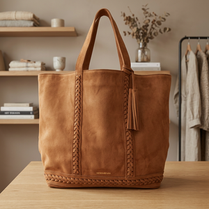 Sacs à main en cuir véritable de style campagnard pour femmes, résistants à l'eau, écologiques, grande capacité, pliables, avec bandoulière, abordables - Product Image 1