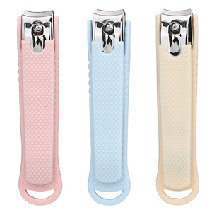 Stainless Steel Nail Clippers With Silicone Case Portable Flat Design For Adults 12.5 Mm Jaw Opening Simple Style - Product Image 1