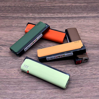 Nouveau logo personnalisé impression caoutchouc métal acier torche rechargeable au gaz briquet coupe-vent