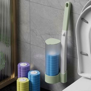 Juego de Escobillas de Inodoro de Plástico Desechables, para Colgar en la Pared, Limpieza sin Ángulos Muertos - Product Image 3
