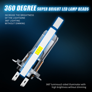 Đèn pha ô tô <span class=keywords><strong>LED</strong></span> 55W 6500K 30000 giờ siêu sáng H4 9003 H7 H11 H9 H8 9005 HB3 9006 HB4 bóng đèn pha <span class=keywords><strong>LED</strong></span> 11000LM thay thế đèn <span class=keywords><strong>halogen</strong></span> - Product Image 2