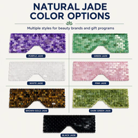 Masque pour les yeux en véritable pierre de jade avec rouleau assorti - Masseur facial rafraîchissant pour réduire les poches et lutter contre le vieillissement - Utilisation durable à domicile et en salon