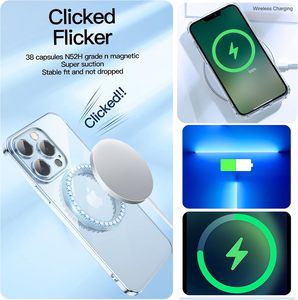 Carcasa para Teléfono con Marco Electrochapado y Polvo Brillante, Compatible con la Serie 15promax/17/16/14/13/12, Carga Magnética - Product Image 2