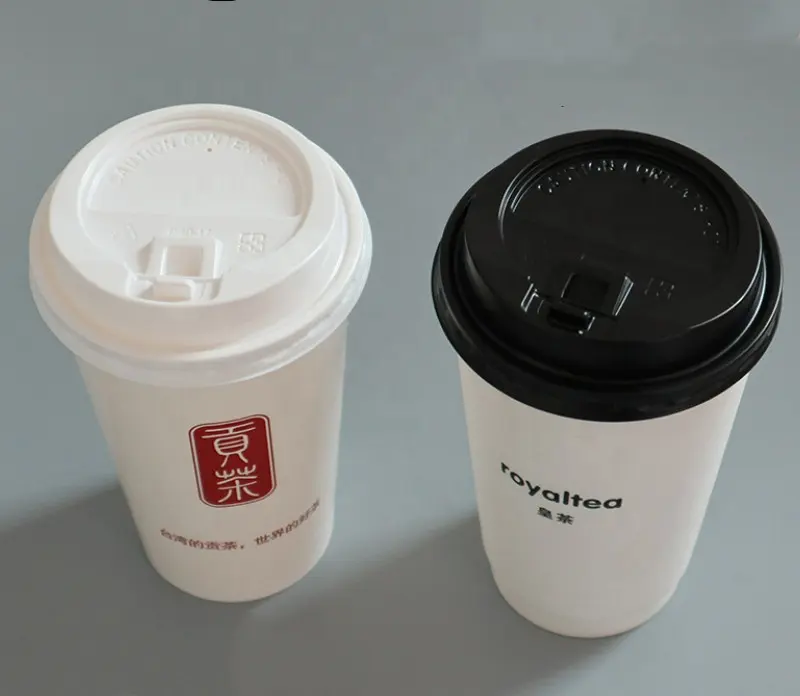 Papier Cup Wegwerp 8Oz 12Oz 16Oz Koffie Kartonnen Beker Enkele Muur Met Deksel En Stro Voor Hot koude Koffie Drank