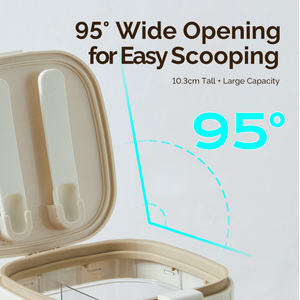 4 Scomparti Barattoli Condimenti Plastica Trasparente Hermetici Portaspezie Cucina per Zucchero Sale Pepe con Coperchio e Cucchi - Product Image 2