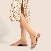 Sandales plates tendance et sexy pour femmes RLT, sandales à bout ouvert tressées avec bride arrière pour l'été