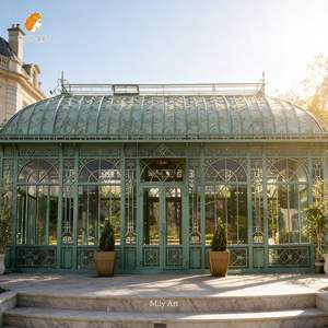 MILY Large Outdoor <strong>Victorian</strong> <strong>Garden</strong> Wrought Iron Glass Gazebo Designs for Decoration - Product Image 1