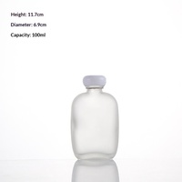 100ml Mattierte Klarglasflasche mit Deckel, versiegelte leere Flasche für Fruchtwein, Getränke, Milchtee, Likör, Aufbewahrungsglasflasche