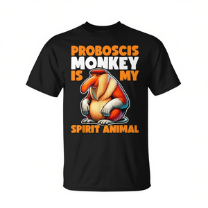 Camiseta Proboscis Monkey con diseño de Spirit Animal, color negro, unisex, talla para adultos - Product Image 2