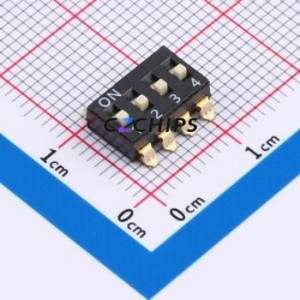 DSIC-T-04-R DIP Switch SMD Switch ( Number of Switch Sections: 4 )( Lead Spacing: 2.54mm )( Color: Black ) - Product Image 1