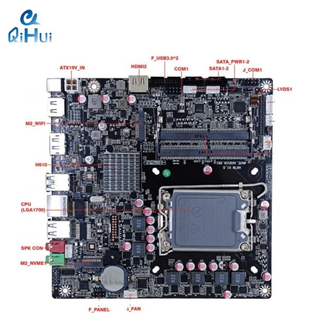 Customized Own Boot Logo Best Quality H610 Chipset 12th/13th LGA1700 CPU DDR4 3200MHZ DP Port 17*17 Main Board for AIO PC