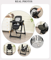 Chaise haute électrique intelligente pour bébé Clafbebe, en plastique, avec musique Bluetooth, télécommande, hauteur réglable sur 5 niveaux, pour l'alimentation des nourrissons