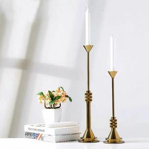 Candelabros nórdicos de lujo de Metal dorado, decoraciones para el hogar, velas corporales, artesanías, mesa, restaurantes, suministros de boda románticos - Product Image 3