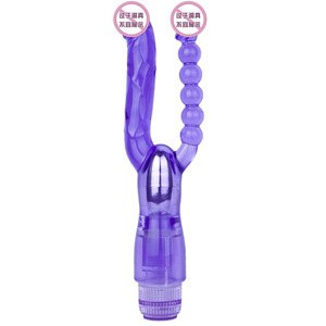 Double Pleasure Dual <b>Vibrator</b> Purple Waterproof Adult Toy For Women - Product Image 2