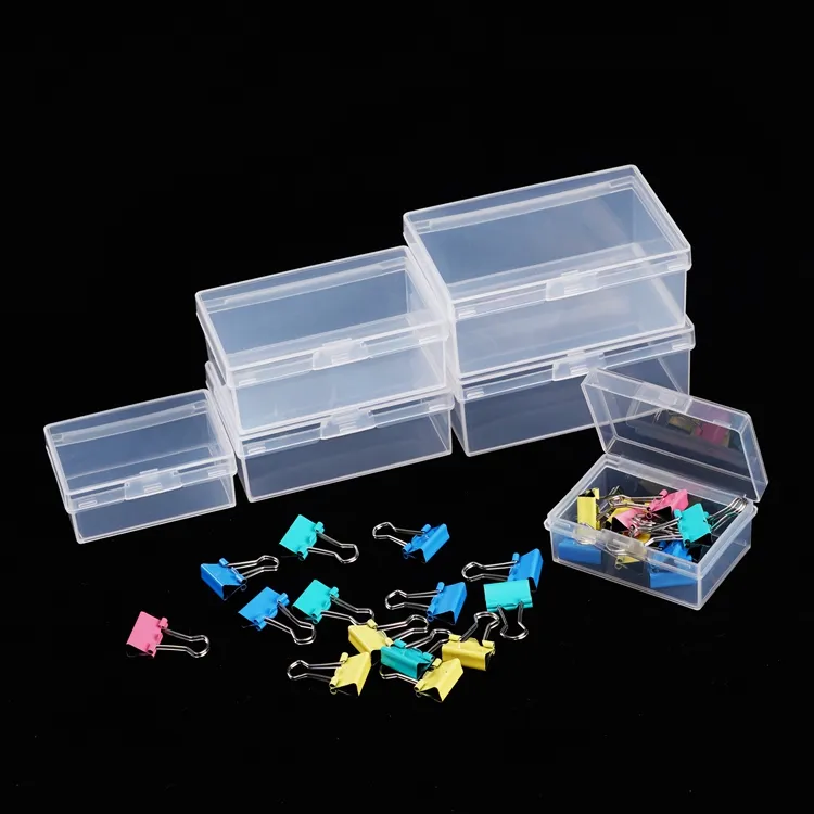Collection Container Case Boîte de rangement transparente en plastique Petite boîte de magasin transparente avec couvercle bijoux Accessoires de finition