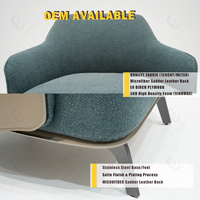 Fauteuil de loisir moderne en tissu et cuir rembourré