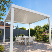 Pergola entièrement automatique coulissante et pliable, robuste, avec lames motorisées, imperméable, en aluminium, facile à assembler