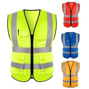 Chaleco de Seguridad de Alta Visibilidad Personalizado para Almacén, Chaleco Reflectante Amarillo con Múltiples Bolsillos y Cremallera para Trabajadores de la Construcción - Product Image 1