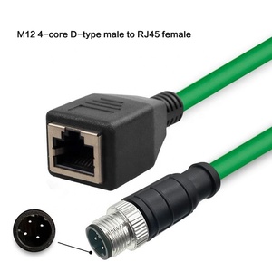 Câble <span class=keywords><strong>Ethernet</strong></span> industriel M12 4 broches (codage D) vers prise femelle RJ45 pour caméra, chaîne porte-câbles, 8 conducteurs en cuivre massif pour communication - Product Image 2