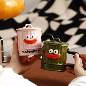 MM Personality Ugly Mouth Coffee Cup Tasse en céramique avec couvercle Water Office Funny Trend Creative Coffee Milk <span class=keywords><strong>Mug</strong></span> pour ustensiles de cuisine - Product Image 2