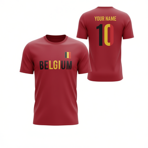 Maglia da Calcio Belgio Rossa Gialla Nera Personalizzabile con Nome e Numero per Tifosi - Product Image 2