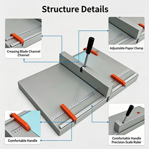 Macchina Piegatrice Manuale 350 460 480mm, Piegatrice Multiformato per Piccole Produzioni <span class=keywords><strong>di</strong></span> Biglietti e Lavori Artigianali - Product Image 2