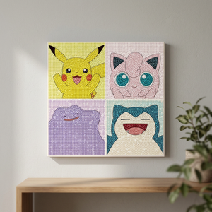 Kit de Peinture Diamant F165 Thème Pokémon, Modèle BS25-141 Happy Smile, 25x25cm, DIY 5D, Broderie Point de Croix Complète, Artisanat en Plastique pour Enfants, Vente en Gros - Product Image 3