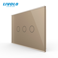 Interruptor de Luz Táctil de Pared de Lujo Livolo US/AU de 3 Vías y 1 Interruptor