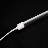 Élément chauffant infrarouge à quartz à tube unique à ondes moyennes en fibre de carbone semi-blanchi avec réflecteur en céramique, lampe chauffante personnalisée