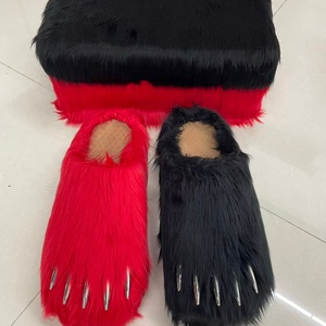 Nouvelles mules tendance à griffes d'ours en fourrure, sandales d'été personnalisées avec dessus en peluche douce, logo sur mesure - Product Image 6