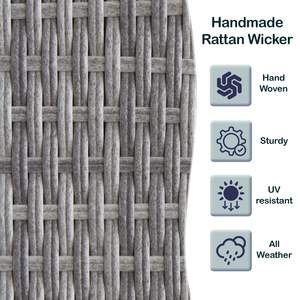 ชุดเฟอร์นิเจอร์ระเบียงกลางแจ้งโครงโลหะทันสมัย พร้อมผ้ากันน้ำป้องกันรังสียูวี - โซฟาแบบแยกส่วนสำหรับสวนหลังบ้าน - Product Image 6