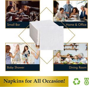IDEA GIFT Wholesale Custom Embossed Napkins 230x230mm Eco-friendly Double Layers Virgin Wood Pulp Disposable <b>Tissue</b> Napkins - Product Image 6