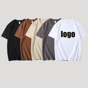 เสื้อยืดคอตตอนคุณภาพสูงสไตล์วินเทจสำหรับผู้ชาย แขนสั้น ทรงโอเวอร์ไซส์ ไหล่ตก ขายส่ง - Product Image 1
