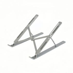 Support de refroidissement pour ordinateur portable en alliage d'aluminium argenté NINGSHING 2025 avec tapis antidérapant en silicone, support portable stable et design évidé - Product Image 1