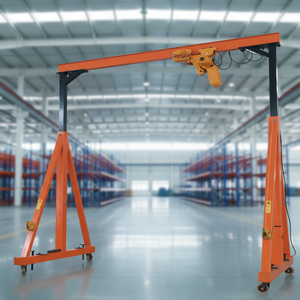Gru a portale manuale con verricello, sollevatore portatile da 3 tonnellate, altezza regolabile, per officina, magazzino, movimentazione materiali industriali - Product Image 3