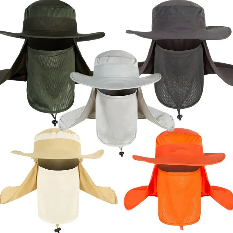 נגד אולטרה סגול יוניסקס עמיד למים דיג כובע חיצוני מתכוונן ספורט שמש כובע UV הגנת כובע כובע עם צוואר הגנה