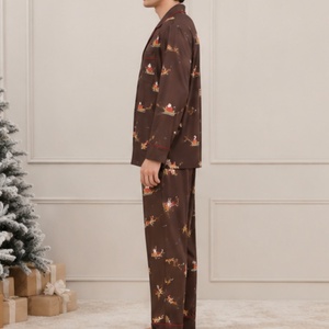 Nuovo <span class=keywords><strong>Pigiama</strong></span> Natalizio da <span class=keywords><strong>Uomo</strong></span>, Set di Abbigliamento da Notte con Stampa Festiva per Capodanno, Abbigliamento <span class=keywords><strong>Invernale</strong></span> a Maniche Lunghe in Bambù - Product Image 2