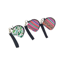 Portefeuille mini zippé vierge en néoprène pour sublimation, multi-compartiments, étui pour écouteurs, porte-clés, pochette étanche pour cartes et pièces de monnaie, vente en gros