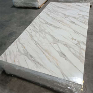 Nuevo diseño de alto brillo Flexible 3mm PVC mármol hoja alternativa PVC Panel de pared para decoración de sala de estar - Product Image 5