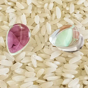 [GB-884] مجوهرات لثقب الجسم AB بألوان قوس قزح زجاج البايركس مميز عالي البولندية سدادات أذن مزدوجة مكشوفة ومحدبة قطرة دموع - Product Image 1