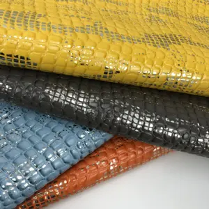 High Glossy Crocodile Leather Fabric Pvc Animal Leather Print for handbag, shoes,phone cases,upholstery, waterproof, anti-mildew