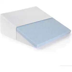 带记忆泡沫顶部的楔形床枕头，有助于反酸和细菌宠物枕垫