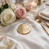 Étiquettes en acrylique miroir gravées au laser personnalisées, badges en acrylique miroir or et argent pour anniversaire, mariage, boîte cadeau, logo