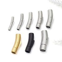 Fermoirs magnétiques en acier inoxydable pour bracelets en cuir, fermoirs à baïonnette effet toile d'araignée, pour la fabrication de bijoux, finition polie