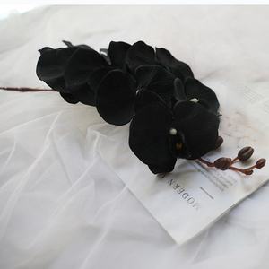 FC4102 оптовая продажа, Искусственные черные шелковые орхидеи с 8 цветами для украшения - Product Image 4