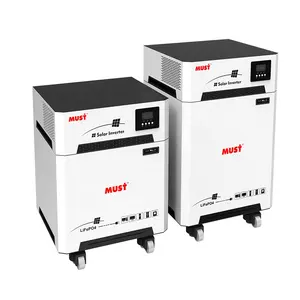 低周波トロリーインバーターとリチウム電池1000W2000W3000W6000wソーラーホームエネルギー貯蔵システムを工場で購入する必要があります