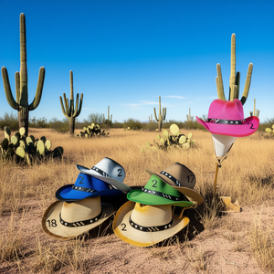 Cappello da Cowboy in Carta Intrecciata Dipinta con Borchie SOMBRERO PU, Confezione da 180 Pezzi, Rif. 31649 - Product Image 2