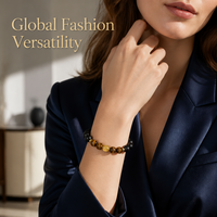 Bracelet de perles d'encens de 10 mm, fait main, œil de tigre jaune doré, bouclier en or 18 carats, formule spirituelle du cœur, OEM, marque privée