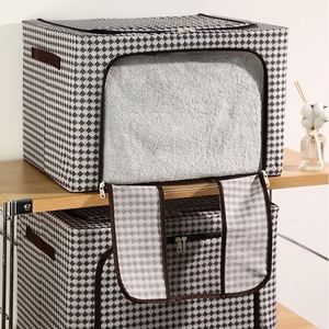 Houndstooth Wardrobe <b>Clothes</b> Organizer Bins Visual Windows Large Capacity Quilts Foldable Storage <b>Box</b> - Product Image 3