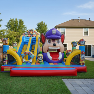 Thương mại cho thuê trẻ em Jumper lâu đài Inflatable nhà bị trả lại lâu đài bouncy chân sân chơi chó Inflatable Bouncer với trượt - Product Image 1